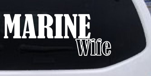 Marine Wife Decal - Military Car Truck Window Vinyl Sticker (White)