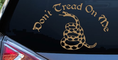 Gadsden Flag Don't Tread On Me Guns and Freedom Car or Truck Window Decal Sticker