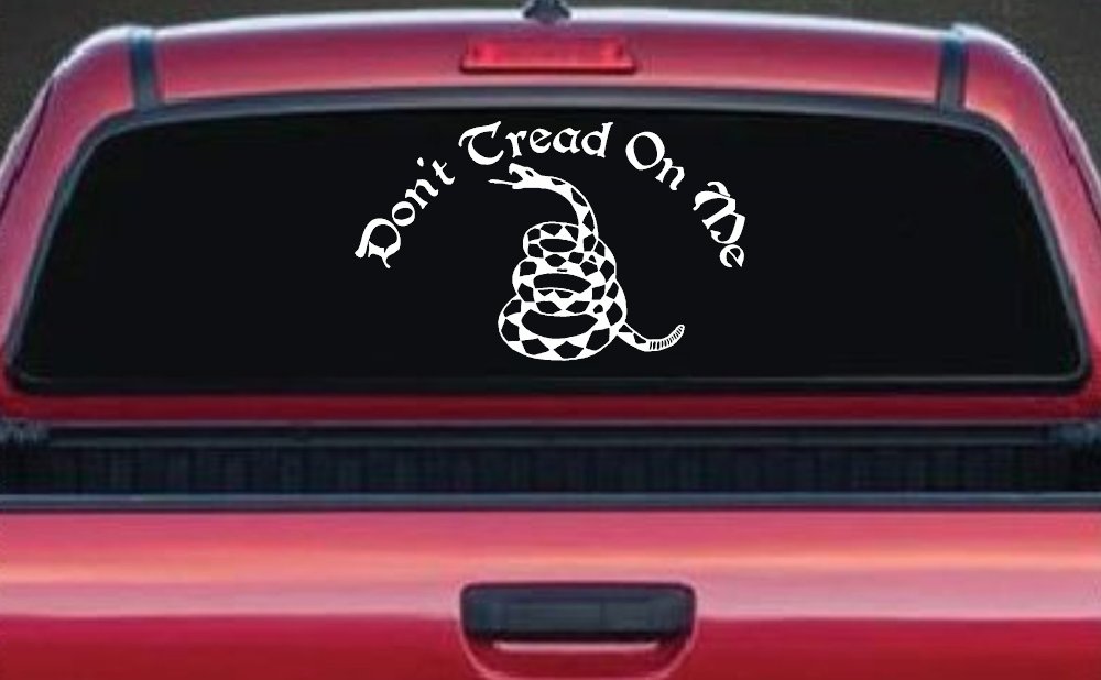 Gadsden Flag Don't Tread On Me Guns and Freedom Car or Truck Window Decal Sticker