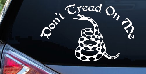 Gadsden Flag Don't Tread On Me Guns and Freedom Car or Truck Window Decal Sticker