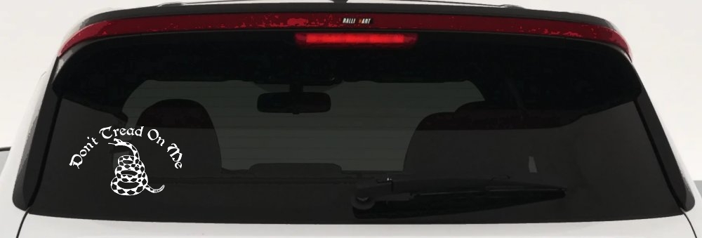 Gadsden Flag Don't Tread On Me Guns and Freedom Car or Truck Window Decal Sticker