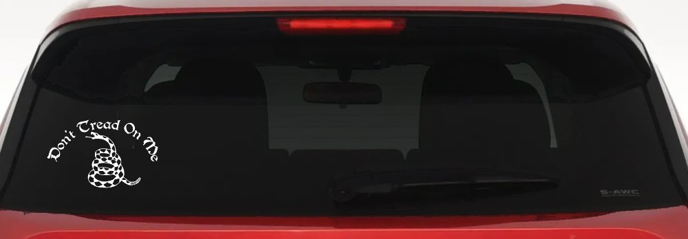 Gadsden Flag Don't Tread On Me Guns and Freedom Car or Truck Window Decal Sticker