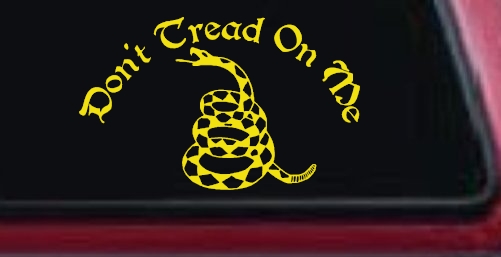 Gadsden Flag Don't Tread On Me Guns and Freedom Car or Truck Window Decal Sticker