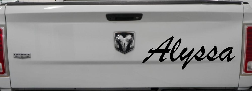 Alyssa Name Car Truck Window Vinyl Decal Sticker - Custom Auto Graphic (Black)