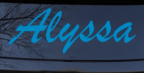 Alyssa Name Car Truck Window Vinyl Decal Sticker - Custom Auto Graphic (Blue)