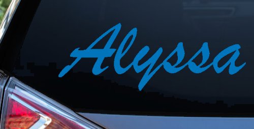 Alyssa Name Car Truck Window Vinyl Decal Sticker - Custom Auto Graphic (Sky Blue)