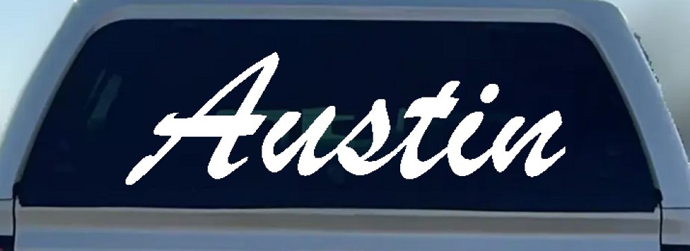 Austin Car Truck Window Decal Vinyl Sticker Texas Home Pride (White)