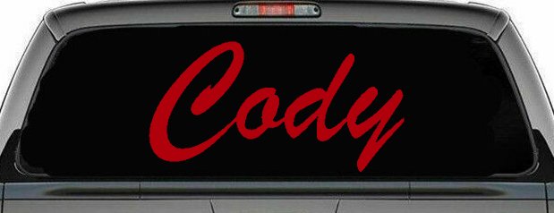 Cody Car Truck Window Vinyl Decal Sticker Custom Name (Red)