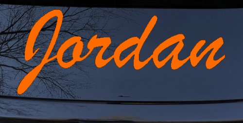 Jordan Car Truck Window Decal Sticker Vinyl NBA Jumpman (Orange)