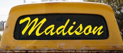 Madison Car Truck Window Vinyl Decal Sticker Custom Auto Graphic (Yellow)