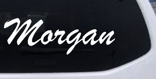 Morgan Car Truck Window Vinyl Decal Sticker Auto Accessory (White)