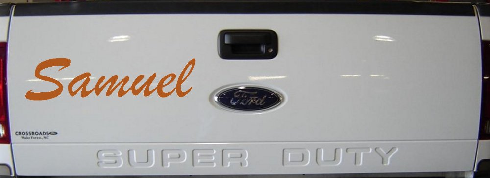 Samuel Window Decal for Cars Trucks - Personalized Vinyl Sticker (Nut Brown)