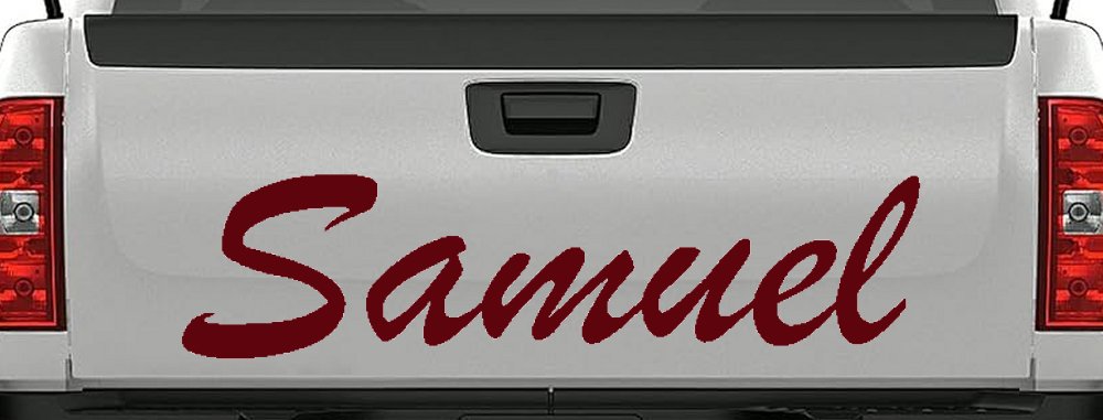 Samuel Window Decal for Cars Trucks - Personalized Vinyl Sticker (Purple Red)