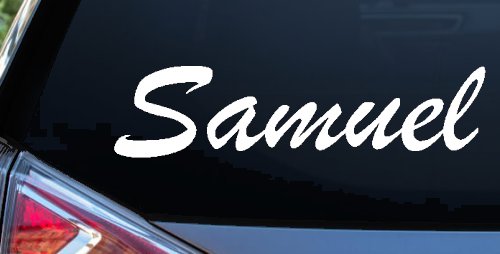 Samuel Window Decal for Cars Trucks - Personalized Vinyl Sticker (White)