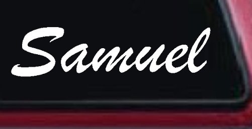 Samuel Window Decal for Cars Trucks - Personalized Vinyl Sticker (White)