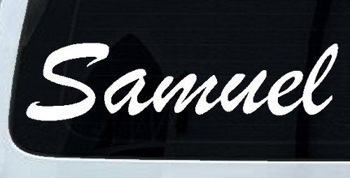 Samuel Window Decal for Cars Trucks - Personalized Vinyl Sticker (White)