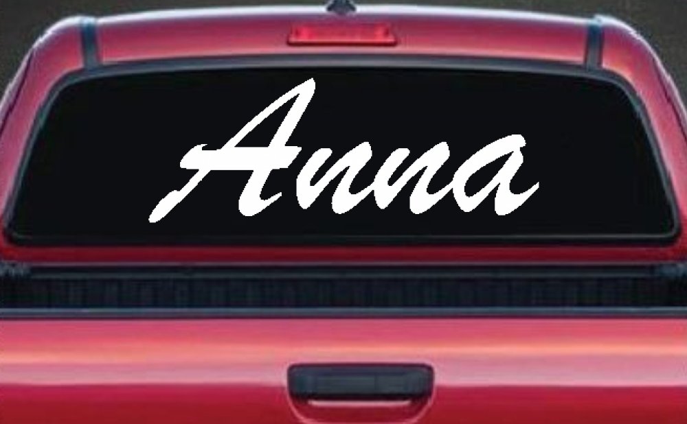Anna Car Truck Window Decal Sticker Personalized Vinyl Graphic (White)