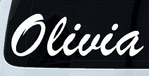 Olivia Car Truck Window Vinyl Decal Sticker Personalized Custom Name (White)