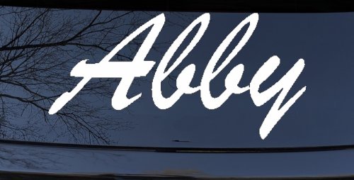 Abby Car Truck Window Decal Sticker Vinyl Graphic Name Label (White)