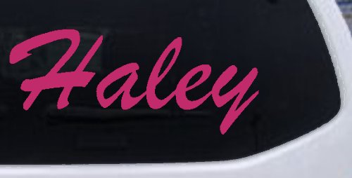 Haley Car Truck Window Vinyl Decal Sticker - Personalized Name Auto Decor (Hot Pink)