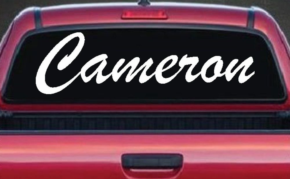 Cameron Car Truck Window Vinyl Decal Sticker Personalized Name Auto Graphic (White)