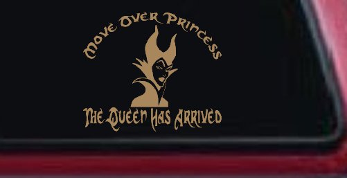Move Over Princesses The Queen Has Arrived Funny Car or Truck Window Decal Sticker (Light Brown)