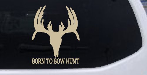 Born To Bow Hunt Deer Hunting Car or Truck Window Decal Sticker (Desert Sand)