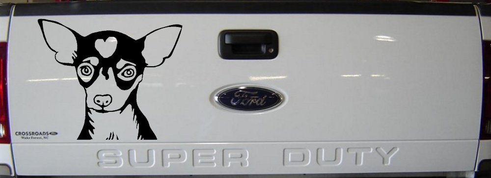 Chihuahua Dog Window Decal Sticker for Car Truck - Vinyl Art (Black)