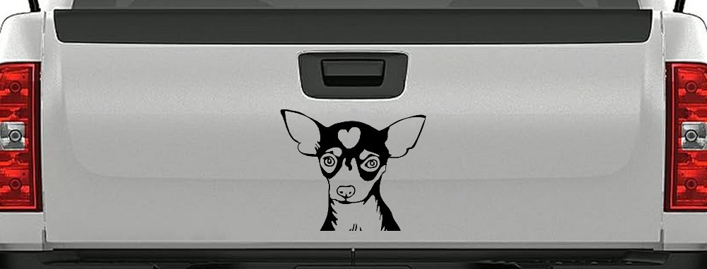 Chihuahua Dog Window Decal Sticker for Car Truck - Vinyl Art (Black)