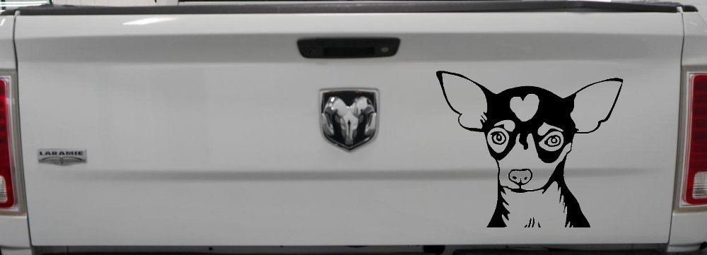 Chihuahua Dog Car or Truck Window Decal Sticker (Black)