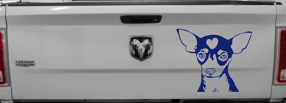 Chihuahua Dog Car or Truck Window Decal Sticker (Navy)