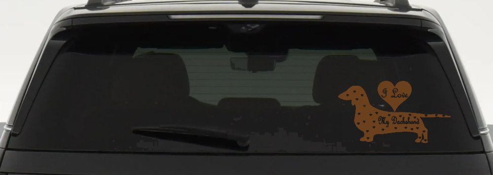 I Love my Dachshund Dog Car or Truck Window Decal Sticker (Copper)