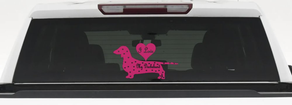 I Love my Dachshund Dog Car or Truck Window Decal Sticker