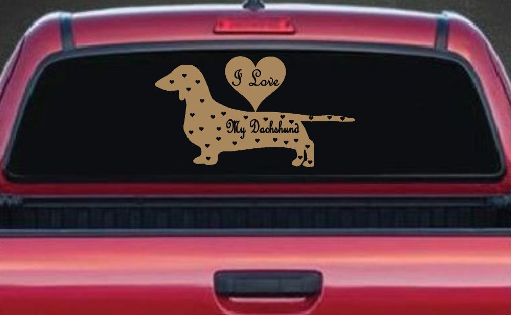 I Love my Dachshund Dog Car or Truck Window Decal Sticker