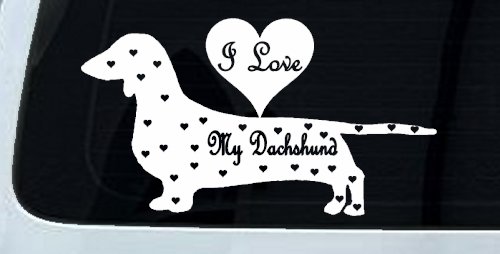 I Love my Dachshund Dog Car or Truck Window Decal Sticker