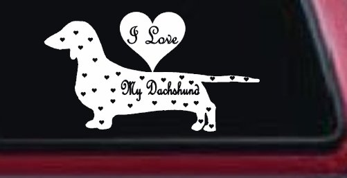 I Love my Dachshund Dog Car or Truck Window Decal Sticker