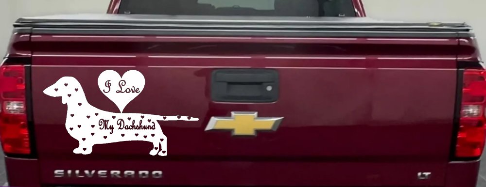I Love my Dachshund Dog Car or Truck Window Decal Sticker (White)