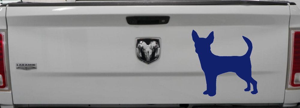 Chihuahua Dog Car or Truck Window Decal Sticker (Navy)
