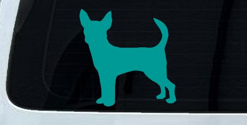 Chihuahua Dog Car or Truck Window Decal Sticker (Turquoise)