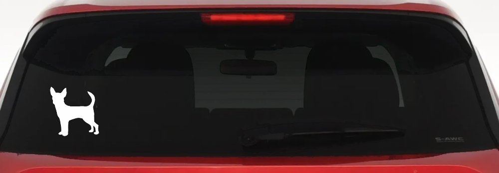 Chihuahua Dog Car or Truck Window Decal Sticker (White)