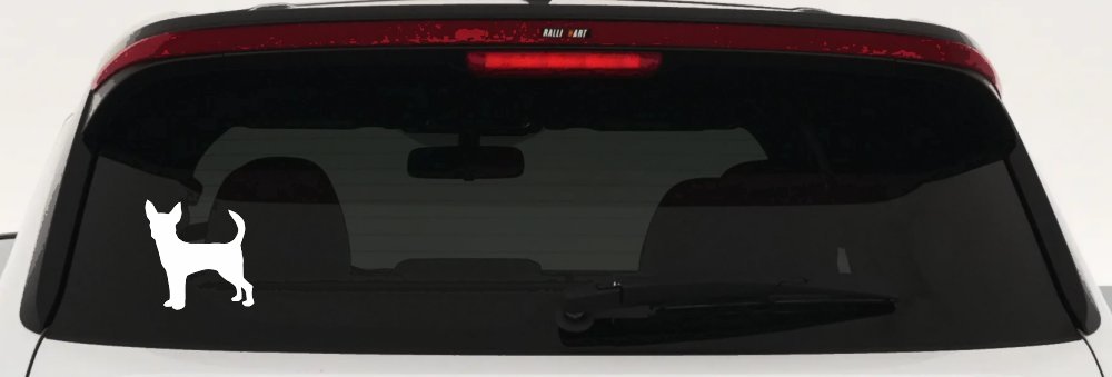 Chihuahua Dog Car or Truck Window Decal Sticker (White)