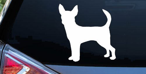 Chihuahua Dog Car Truck Window Decal Vinyl Sticker Cute Pet Lover Gift (White)