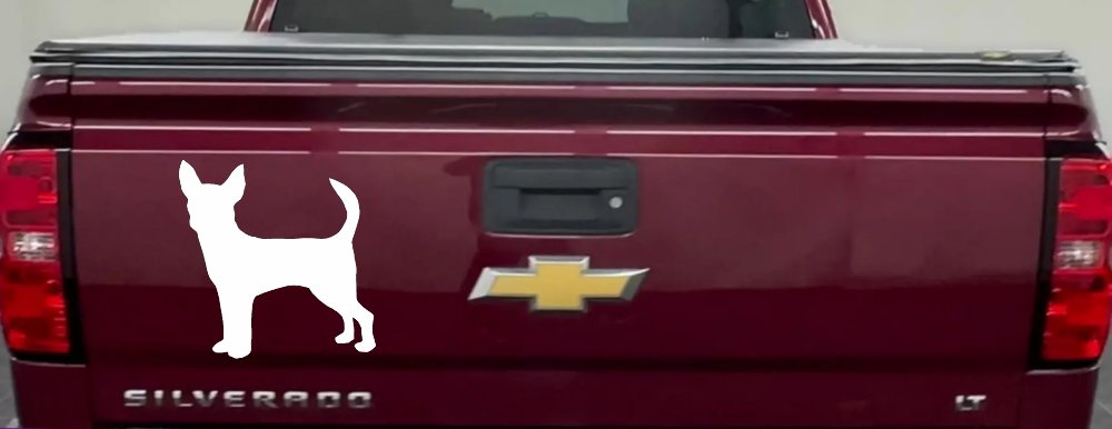 Chihuahua Dog Car or Truck Window Decal Sticker (White)