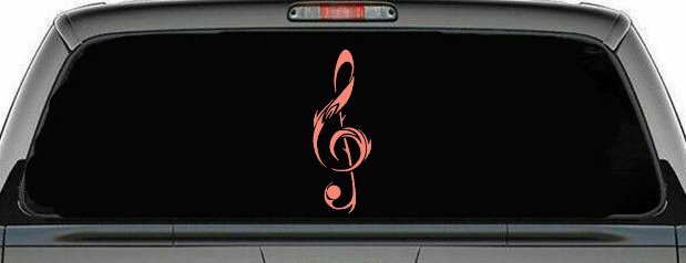 Tribal Music Note Car or Truck Window Decal Sticker