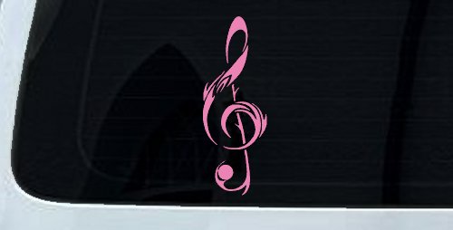 Tribal Music Note Car or Truck Window Decal Sticker (Pink)