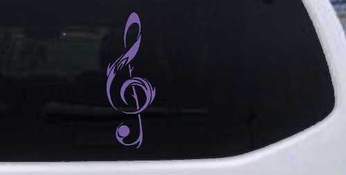 Tribal Music Note Car or Truck Window Decal Sticker (Purple)
