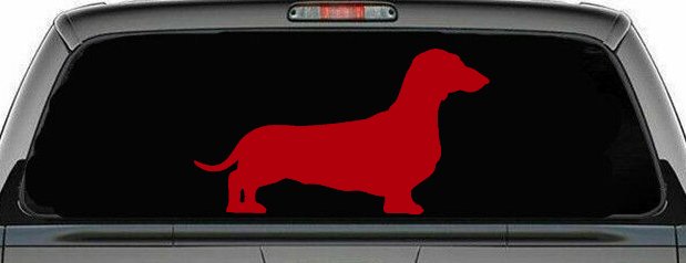 Dachshund Dog Car or Truck Window Decal Sticker (Red)