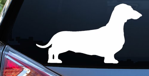 Dachshund Dog Car Window Decal Vinyl Sticker Truck Window Wiener Dog (White)
