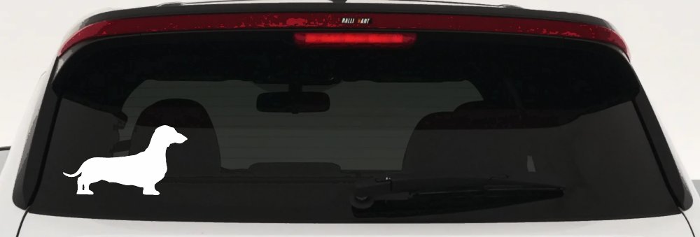 Dachshund Dog Car or Truck Window Decal Sticker (White)