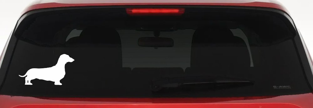 Dachshund Dog Car or Truck Window Decal Sticker (White)